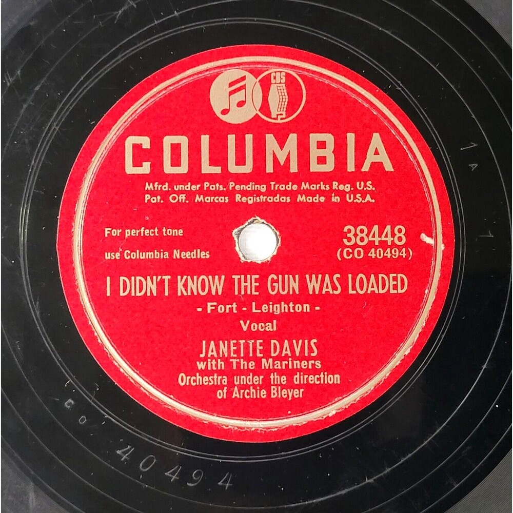Janette Davis 78 I Didn't Know The Gun Was Loaded on Columbia 38448 E- Country